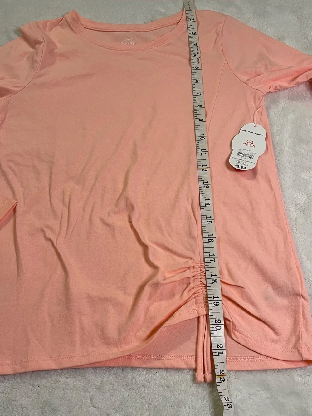 NWT Wonder Nation Peach Cotton Blend Long Sleeve size GIRLS Large